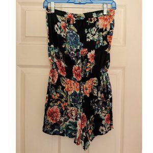 Strapless Floral Romper